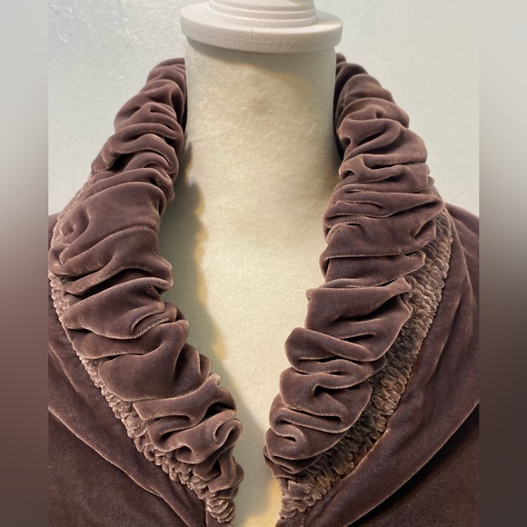 RARE☀️Vintage 100% Silk Crushed Velvet Romantic,Poet jacket with ruching.Size S - Picture 4 of 13